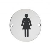 ZSS02PS - Zoo Hardware 76mm Female Disc Symbol - Polished Stainless Steel