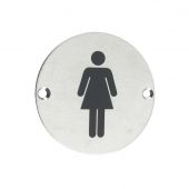 ZSS02SS - Zoo Hardware 76mm Female Disc Symbol - Satin Stainless Steel