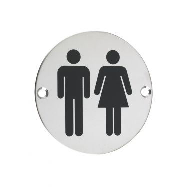 Click Here To Enlarge This Photo Of ZSS03PS - Zoo Hardware 76mm Unisex Disc Symbol - Polished Stainless Steel