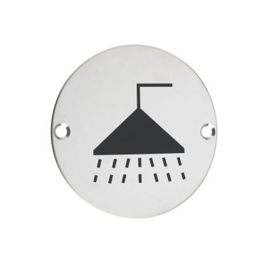 Click Here To Enlarge This Photo Of ZSS04PS - Zoo Hardware 76mm Shower Disc Symbol - Polished Stainless Steel