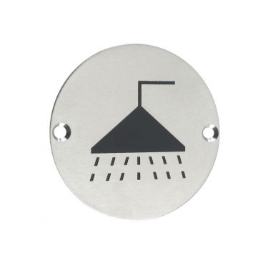 Click Here To Enlarge This Photo Of ZSS04SS - Zoo Hardware 76mm Shower Disc Symbol - Satin Stainless Steel