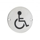 ZSS07PS - Zoo Hardware 76mm Disabled Disc Symbol - Polished Stainless Steel