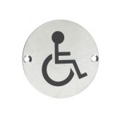 ZSS07SS - Zoo Hardware 76mm Disabled Disc Symbol - Satin Stainless Steel