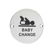 ZSS08PS - Zoo Hardware 76mm Baby Change Disc Symbol - Polished Stainless Steel