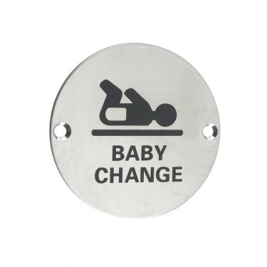 Click Here To Enlarge This Photo Of ZSS08SS - Zoo Hardware 76mm Baby Change Disc Symbol - Satin Stainless Steel