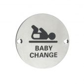 ZSS08SS - Zoo Hardware 76mm Baby Change Disc Symbol - Satin Stainless Steel