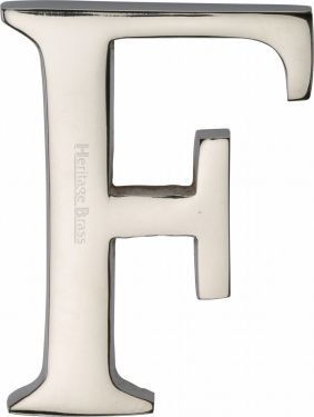 Click Here To Enlarge This Photo Of C1565 2 F-PNF Heritage Brass Alphabet F Pin Fix 51mm (2") Polished Nickel Finish