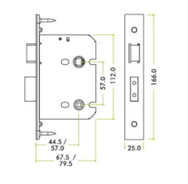 Click Here To Enlarge This Photo Of ZUKB64PVD - Zoo Hardware Architectural Heavy Duty Bathroom Lock 64mm (45mm backset) PVD Stainless Brass