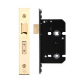 ZUKB64PVD - Zoo Hardware Architectural Heavy Duty Bathroom Lock 64mm (45mm backset) PVD Stainless Brass