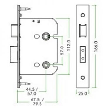 Click Here To Enlarge This Photo Of ZUKB76SS - Zoo Hardware Architectural Heavy Duty Bathroom Lock 76mm (57mm backset) Satin Stainless Steel