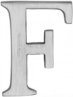 Click Here To Enlarge This Photo Of C1565 2 F-SC Heritage Brass Alphabet F Pin Fix 51mm (2") Satin Chrome Finish