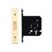 ZUKD376PVD - Zoo Hardware Architectural Heavy Duty 3 Lever Deadlock 76mm (57mm backset) PVD Stainless Brass