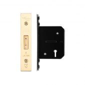 ZUKD564PVD - Zoo Hardware Architectural Heavy Duty 5 Lever Deadlock 64mm (45mm backset) PVD Stainless Brass