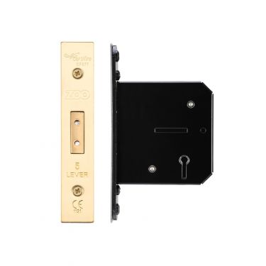 Click Here To Enlarge This Photo Of ZUKD576PVD - Zoo Hardware Architectural Heavy Duty 5 Lever Deadlock 76mm (57mm backset) PVD Stainless Brass