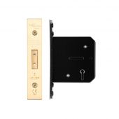 ZUKD576PVD - Zoo Hardware Architectural Heavy Duty 5 Lever Deadlock 76mm (57mm backset) PVD Stainless Brass