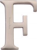 C1565 2 F-SN Heritage Brass Alphabet F Pin Fix 51mm (2") Satin Nickel Finish