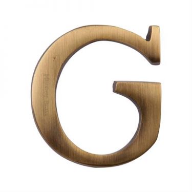 Click Here To Enlarge This Photo Of C1565 2 G-AT Heritage Brass Alphabet G Pin Fix 51mm (2") Antique Brass Finish