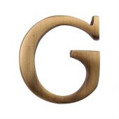C1565 2 G-AT Heritage Brass Alphabet G Pin Fix 51mm (2") Antique Brass Finish