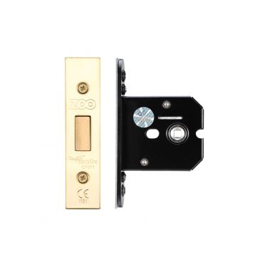 Click Here To Enlarge This Photo Of ZUKFD64PVD - Zoo Hardware Architectural Heavy Duty Flat Dead Bolt 64mm (45mm backset) PVD Stainless Brass