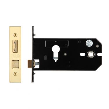 Click Here To Enlarge This Photo Of ZUKH152EPPVD - Zoo Hardware Architectural Heavy Duty Horizontal Euro Profile Lock 152mm (127mm backset) Polished Brass
