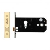 ZUKH152EPPVD - Zoo Hardware Architectural Heavy Duty Horizontal Euro Profile Lock 152mm (127mm backset) Polished Brass