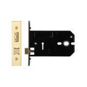 ZUKH3127PVD - Zoo Hardware Architectural Heavy Duty 3 Lever Horizontal Lock 127mm (102mm backset) Polished Brass