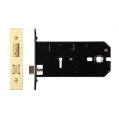 ZUKH3152PVD - Zoo Hardware Architectural Heavy Duty 3 Lever Horizontal Lock 152mm (127mm backset) Polished Brass