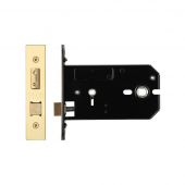 ZUKHB127PVD - Zoo Hardware Architectural Heavy Duty Horizontal Bathroom Lock 127mm (102mm backset) Polished Brass