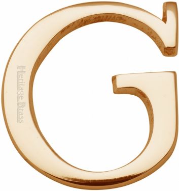 Click Here To Enlarge This Photo Of C1565 2 G-PB Heritage Brass Alphabet G Pin Fix 51mm (2") Polished Brass Finish