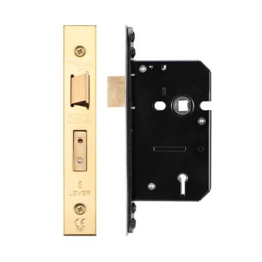 Click Here To Enlarge This Photo Of ZUKS564PVD - Zoo Hardware Architectural Heavy Duty 5 Lever Sashlock 64mm (45mm backset) PVD Stainless Brass