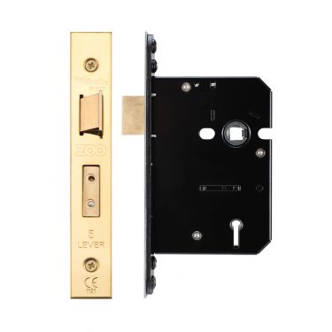 Click Here To Enlarge This Photo Of ZUKS576PVD - Zoo Hardware Architectural Heavy Duty 5 Lever Sashlock 76mm (57mm backset) PVD Stainless Brass