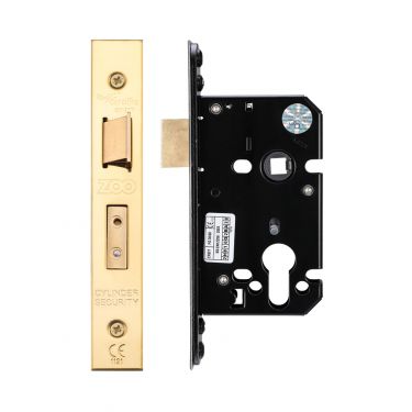 Click Here To Enlarge This Photo Of ZUKS64EPPVD - Zoo Hardware Architectural Heavy Duty Euro Profile Sashlock 64mm (45mm backset) PVD Stainless Brass