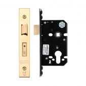 ZUKS64EPPVD - Zoo Hardware Architectural Heavy Duty Euro Profile Sashlock 64mm (45mm backset) PVD Stainless Brass