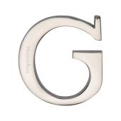 C1565 2 G-PNF Heritage Brass Alphabet G Pin Fix 51mm (2") Polished Nickel Finish