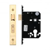 ZUKS76EPPVD - Zoo Hardware Architectural Heavy Duty Euro Profile Sashlock 76mm (57mm backset) PVD Stainless Brass