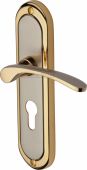 AMB6248-JP Heritage Brass Door Handle For Euro Profile Plate Ambassador Design Jupiter Finish