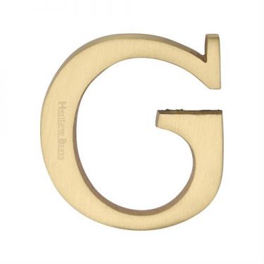 Click Here To Enlarge This Photo Of C1565 2 G-SB Heritage Brass Alphabet G Pin Fix 51mm (2") Satin Brass Finish
