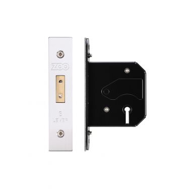 Click Here To Enlarge This Photo Of ZURD364SS - Zoo Hardware 3 Lever Replacement Deadlock 64mm (45mm backset) Satin Stainless Steel