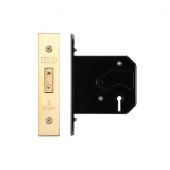 ZURD376PVD - Zoo Hardware 3 Lever Replacement Deadlock 76mm (57mm backset) PVD Stainless Brass