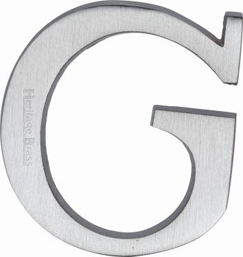 Click Here To Enlarge This Photo Of C1565 2 G-SC Heritage Brass Alphabet G Pin Fix 51mm (2") Satin Chrome Finish