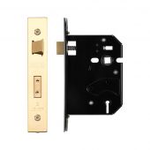ZURS376PVD - Zoo Hardware 3 Lever Replacement Sashlock 76mm (57mm backset) PVD Stainless Brass