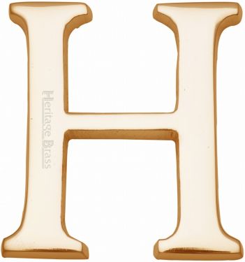 Click Here To Enlarge This Photo Of C1565 2 H-PB Heritage Brass Alphabet H Pin Fix 51mm (2") Polished Brass Finish