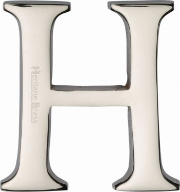 Click Here To Enlarge This Photo Of C1565 2 H-PNF Heritage Brass Alphabet H Pin Fix 51mm (2") Polished Nickel Finish