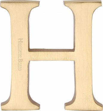 Click Here To Enlarge This Photo Of C1565 2 H-SB Heritage Brass Alphabet H Pin Fix 51mm (2") Satin Brass Finish