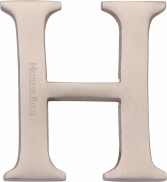 Click Here To Enlarge This Photo Of C1565 2 H-SN Heritage Brass Alphabet H Pin Fix 51mm (2") Satin Nickel Finish