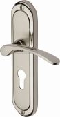 AMB6248-MC Heritage Brass Door Handle For Euro Profile Plate Ambassador Design Mercury Finish