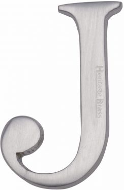 Click Here To Enlarge This Photo Of C1565 2 J-SC Heritage Brass Alphabet J Pin Fix 51mm (2") Satin Chrome Finish