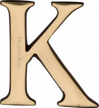 Click Here To Enlarge This Photo Of C1565 2 K-PB Heritage Brass Alphabet K Pin Fix 51mm (2") Polished Brass Finish