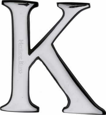 Click Here To Enlarge This Photo Of C1565 2 K-PC Heritage Brass Alphabet K Pin Fix 51mm (2") Polished Chrome Finish