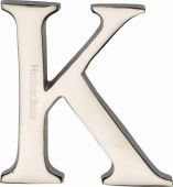 C1565 2 K-PNF Heritage Brass Alphabet K Pin Fix 51mm (2") Polished Nickel Finish